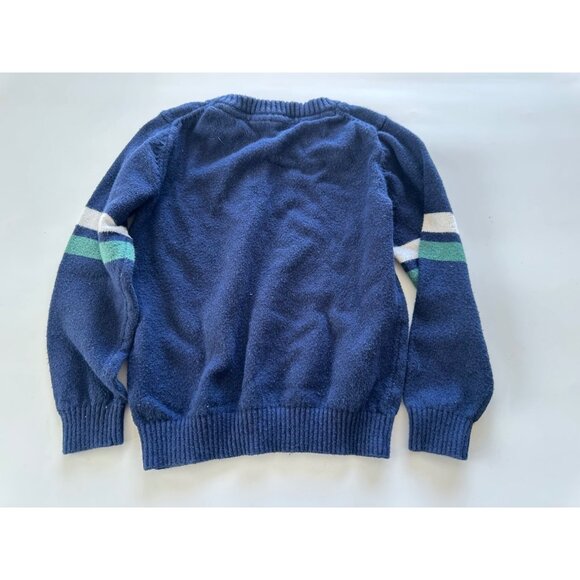 Janie and Jack The Striped Dino Sweater Navy Green Boy's Size 3 - Picture 3 of 6